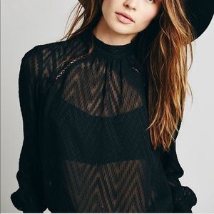 Free People After Midnight Sheer Chevron Blouse